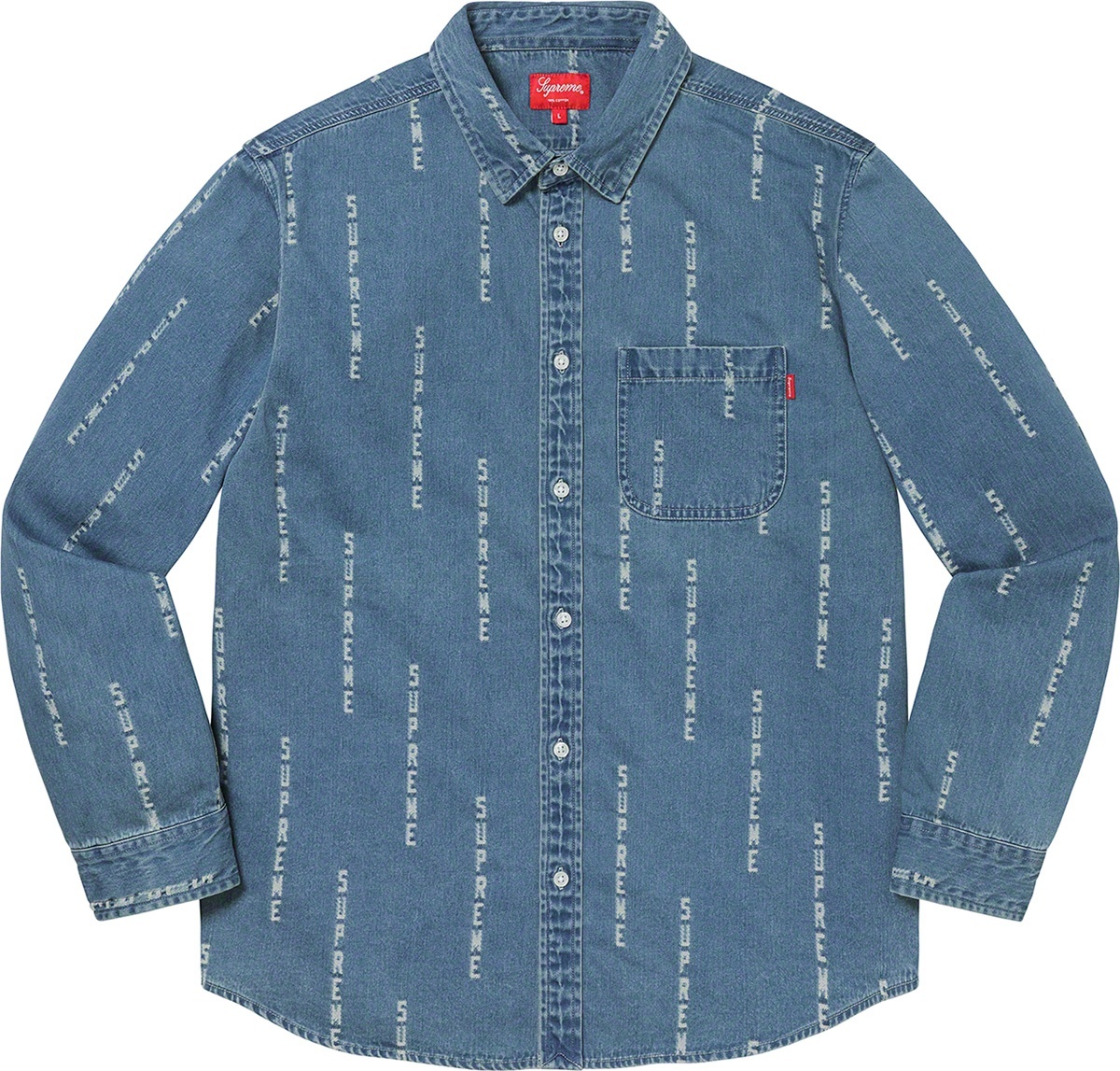 Logo Stripe Jacquard Denim Shirt view 2